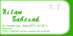 milan babcsak business card